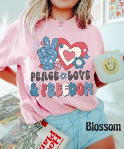 Comfort Colors® Peace Love Freedom, Retro USA Shirt