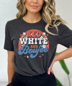 Red White and Boujee, Retro Groovy 4th of July Shirt