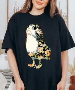 Star Wars Floral Print Tropical Porg Graphic T-Shirt, Star Wars Shirt