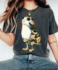 Star Wars Floral Print Tropical Porg Graphic T-Shirt, Star Wars Shirt