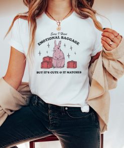 Sure I Have Emotional Baggage Funny Mental Health Shirt Vintage Rabbit