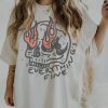 Everything Is Fine Shirt Skull Comfort Colors Tee Boho Vintage Tee