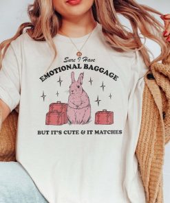 Sure I Have Emotional Baggage Funny Mental Health Shirt Vintage Rabbit