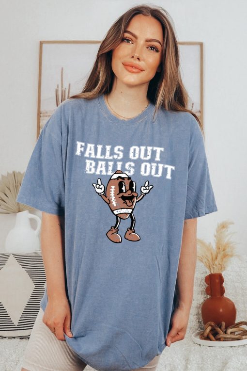 Retro Fall Comfort Colors Shirt, Falls Out Balls Out Football Shirt