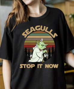 Star Wars The Mandalorian Yoda Seagulls Stop It Now Vintage Shirt