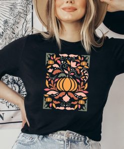 Floral Pumpkin Fall Shirt, Flower Pumpkin Shirt