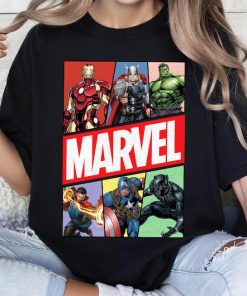 Marvel Avengers Group Characters Shirt, Marvel Vintage Logo T-Shirt