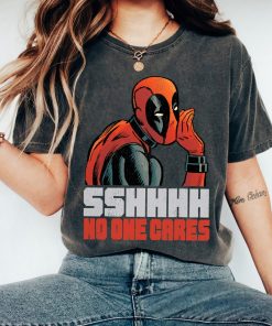 Marvel Deadpool Shhhh No One Cares Vintage Logo T-Shirt