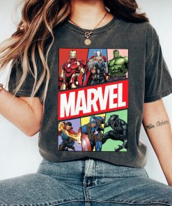 Marvel Avengers Group Characters Shirt, Marvel Vintage Logo T-Shirt