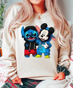 Disney Cute Mickey and Stitch Cosplay Best Friends Shirt