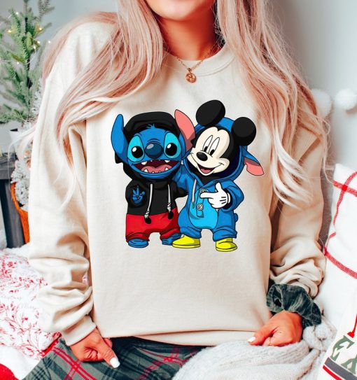 Disney Cute Mickey and Stitch Cosplay Best Friends Shirt