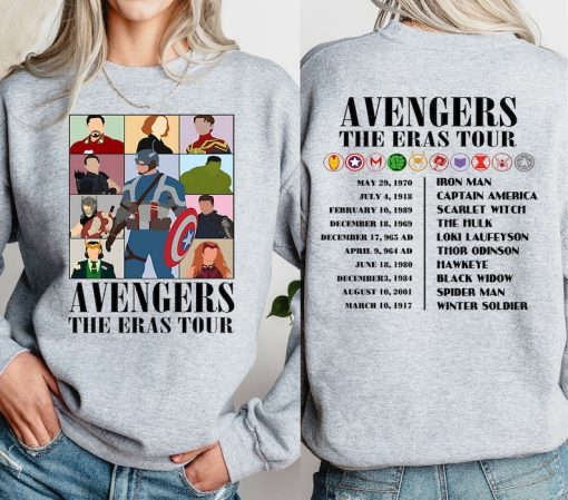 Avengers The Eras Tour Shirt, Marvel Super Hero Sweatshirt