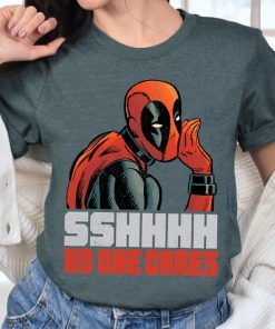 Marvel Deadpool Shhhh No One Cares Vintage Logo T-Shirt