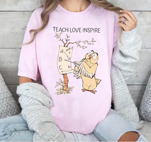 Disney Winnie The Pooh Owl Teacher Teach Love Inspire T-Shirt