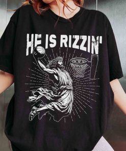 Retro He Is Rizzin' Shirt, Funny Jesus Shirt, Humor Easter Shirt