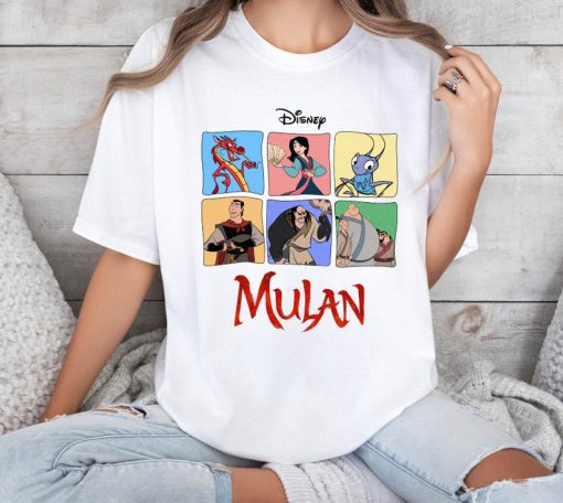 Disney Mulan Characters Panel Shirt, Mulan Mushu Portrait Shirt