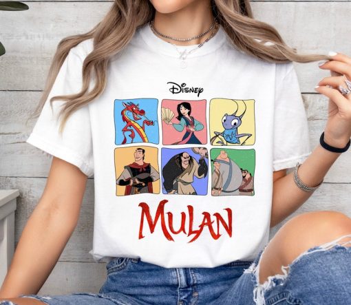 Disney Mulan Characters Panel Shirt, Mulan Mushu Portrait Shirt