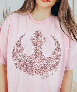 Retro Star Wars Rose Rebel Emblem Shirt, Leia Princess Floral T-shirt