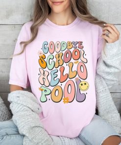 Comfort Colors® Retro Teacher Shirt, Goodbye School Hello Pool