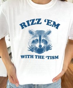 Rizz Em With The Tism Graphic T-Shirt, Retro Unisex Adult T Shirt