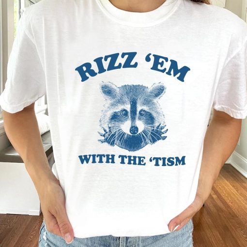 Rizz Em With The Tism Graphic T-Shirt, Retro Unisex Adult T Shirt