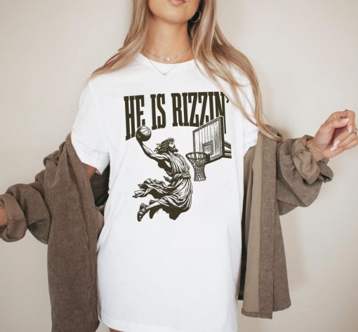 He Is Rizzin' Vintage 90s Shirt, Funny Jesus Shirt, Humor Easter Shirt