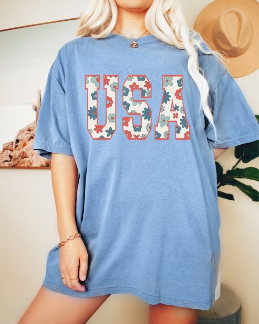 Retro USA Comfort Colors Graphic Tee | 4th of July Shirt