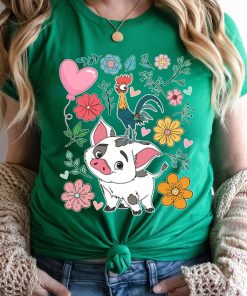 Two-sided Moana Shirt, Hei Hei and Pua Floral Shirt, Disney Trip Shirt