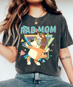 Retro Rad Mom Rad Mom Bluey Family T-Shirt Retro Chilli Heeler Shirt