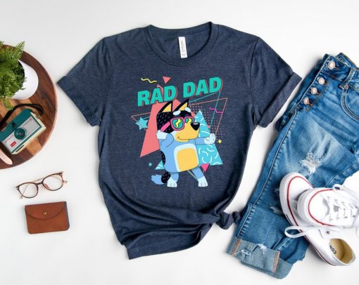 Retro Rad Dad Bluey Shirt, Retro Chilli Heeler Shirt, Chilli Heeler