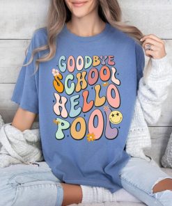 Comfort Colors® Retro Teacher Shirt, Goodbye School Hello Pool