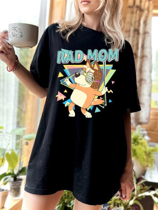 Bluey Rad Mom Shirt Bluey Family Shirt Retro Chilli Heeler Shirt/ Gift