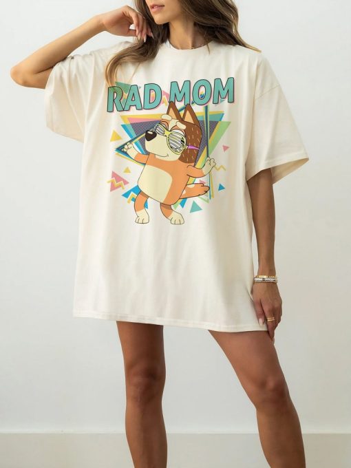 Bluey Rad Mom Shirt Bluey Family Shirt Retro Chilli Heeler Shirt/ Gift