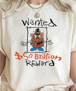 Disney Pixar Toy Story Mr. Potato Head WANTED Sketch Shirt