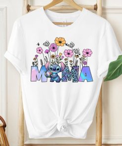 Stitch Mama Shirt, Disney Stitch Mom Tee, Floral Stitch Mama T-Shirt