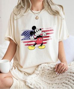 Mickey Mouse With American Flag Shirt, Disney Mickey Dad Shirt