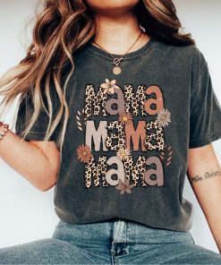 Comfort Colors® Leopard Mama Shirt, Flower Mama Shirt