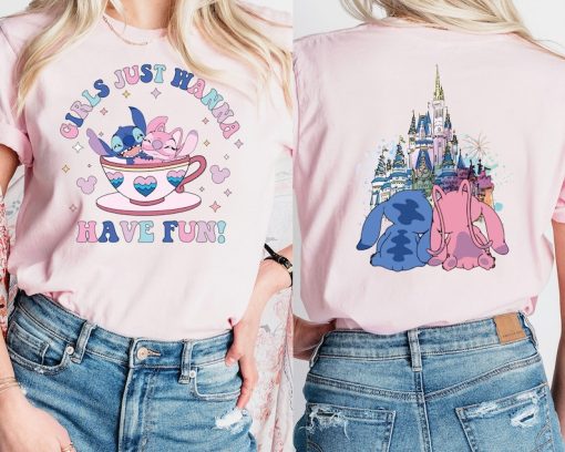 Girls Just Wanna Have Fun Shirt, Stitch Angel Besties Shirt