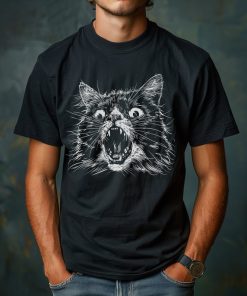 Screaming Cat T-Shirt, Cat Lovers T-Shirt, Unisex Softstyle T-Shirt