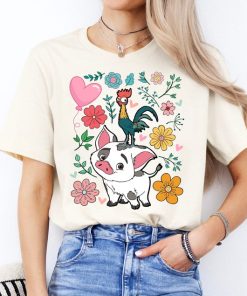 Two-sided Moana Shirt, Hei Hei and Pua Floral Shirt, Disney Trip Shirt