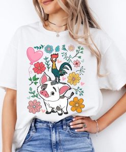 Two-sided Moana Shirt, Hei Hei and Pua Floral Shirt, Disney Trip Shirt