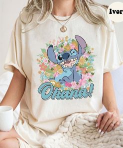 Vintage Disney Stitch Ohana Comfort Colors Shirt, Stitch Aloha Shirt