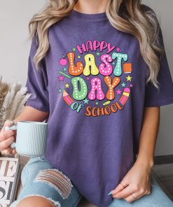 Comfort Colors® Happy Last Day Of School Tee, Retro Teacher Shirt