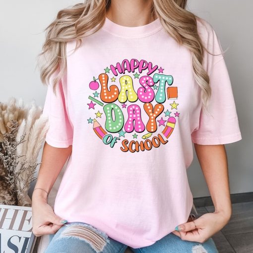 Comfort Colors® Happy Last Day Of School Tee, Retro Teacher Shirt