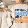 Bluey Running on Blue Dog And Iced Shirt | Bluey Family Shirt