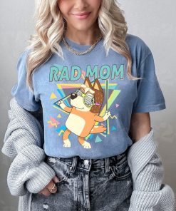 Retro Rad Mom Rad Mom Bluey Family T-Shirt Retro Chilli Heeler Shirt