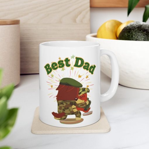 Bluey Best Dad Rusty Military Family fathers day Mug