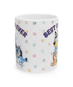 Bluey Best Dad Ever mug, Bluey Fathers day gift, bluey dad of 2 gift