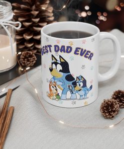 Bluey Best Dad Ever mug, Bluey Fathers day gift, bluey dad of 2 gift