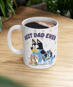 Bluey Best Dad Ever mug, Bluey Fathers day gift, bluey dad of 2 gift